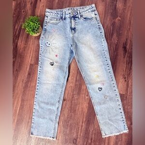Cat & Jack Light Blue Embroidered Straight Leg Jeans